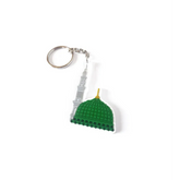 Metaal sleutelhanger met minaret en groene koepel van Masjid an Nabawi